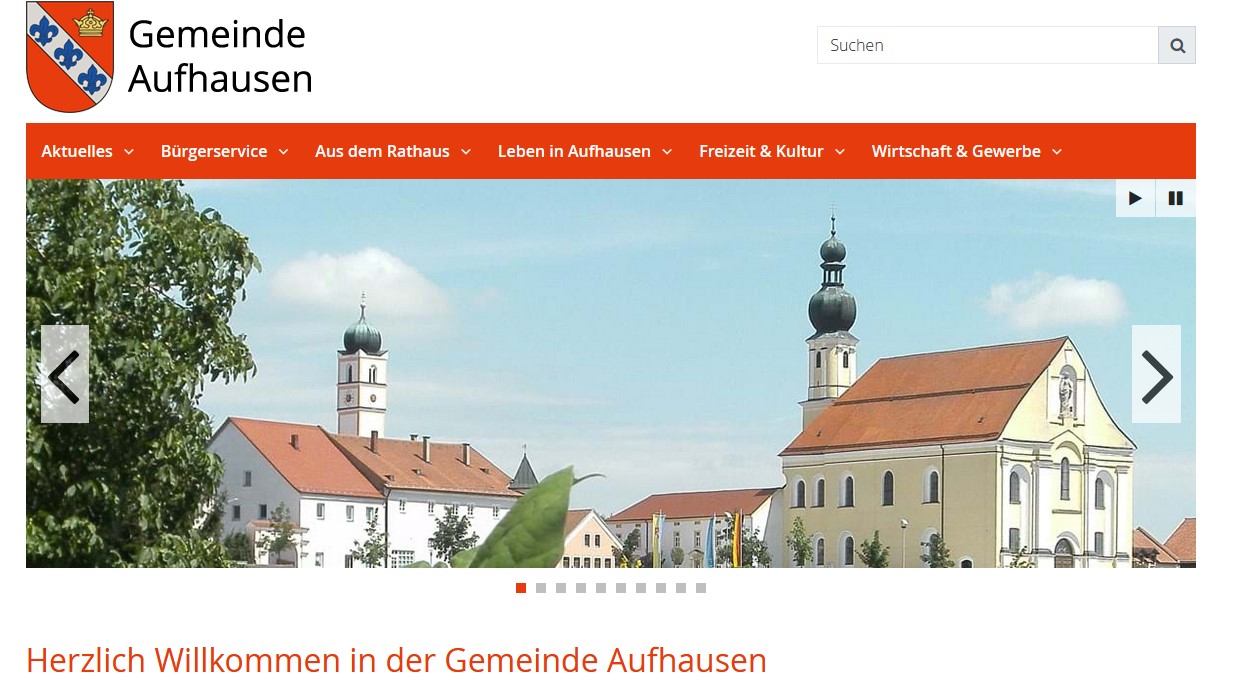 Internet Seite Gemeinde Aufhausen